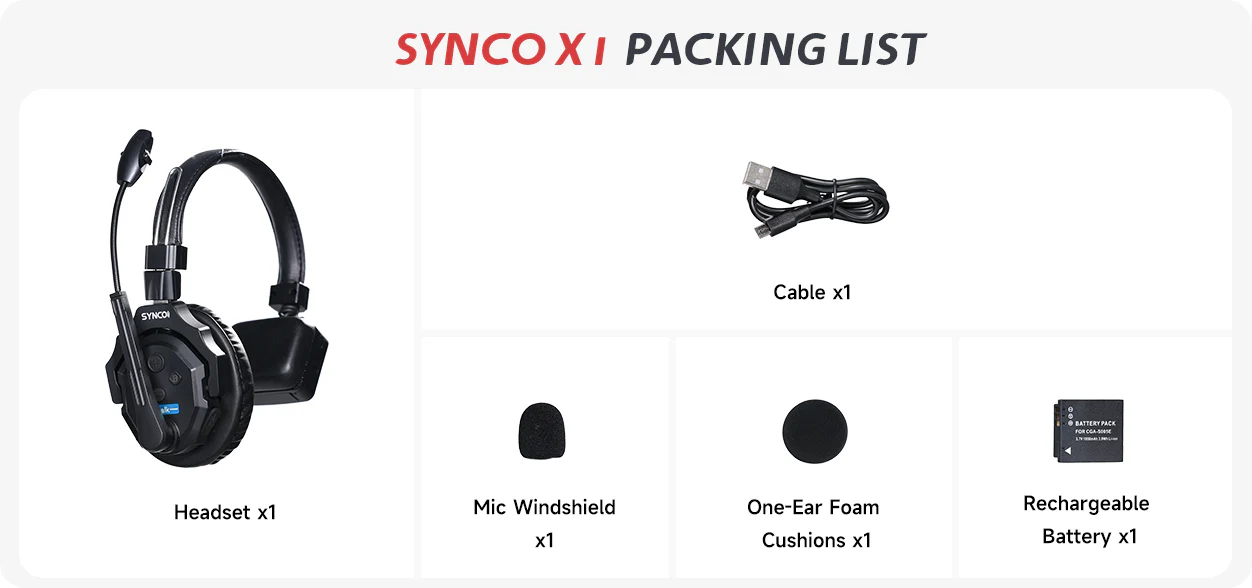 Synco X-Talk X5 Wireless Intercom System with 5 Headsets 2.4 GHz