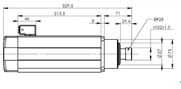 SPINDLE MOTOR 3.2 KW.AIR COOLING SQ.