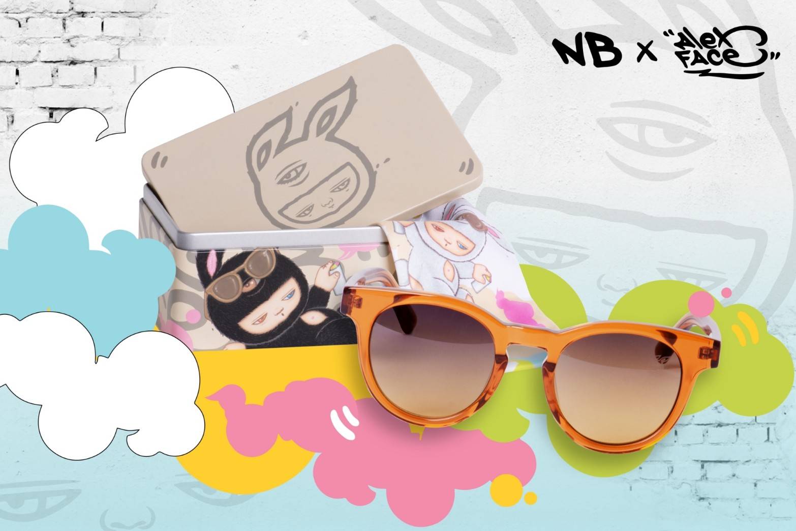 New Balance Eyewear x Alex Face กรอบกันแดดสีน้ำตาล เลนส์น้ำตาลใล่สี
