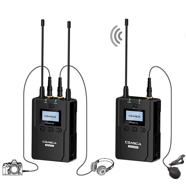 COMICA CVM-WM200C ชุดไมค์ไร้สายสำหรับกล้องวีดีโอ 80 ชาแนล ย่าน UHF