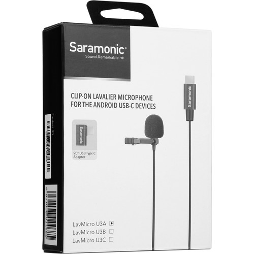 Saramonic LavMicro U3A 2m Lavalier Microphone with Detachable Lightning Connector for Type C