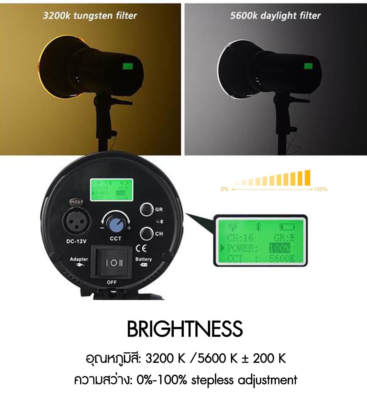 Nicefoto HB-1000Bii LED 100w 5500k แบตเตอรี่ในตัว (ไม่รวม AC Adapter PW-20) รับประกันศูนย์ไทย