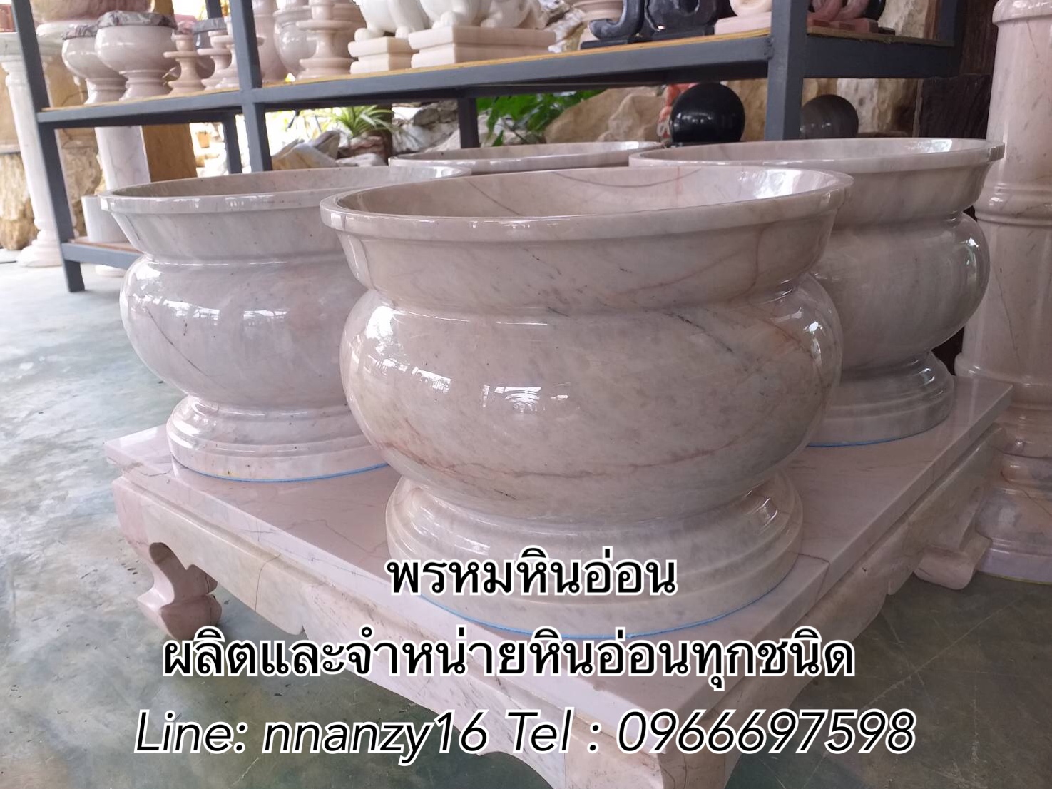 กระถางธูปหินอ่อน12นิ้ว