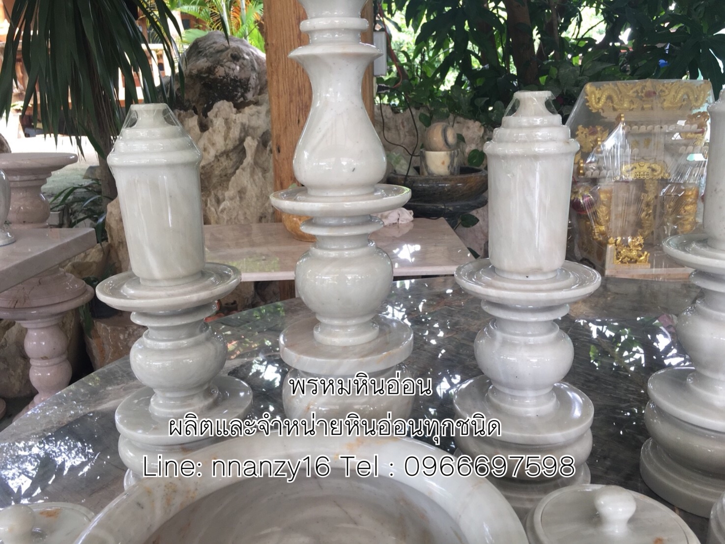 ตะเกียงใต้หวันหินอ่อน(ชุดกลาง)