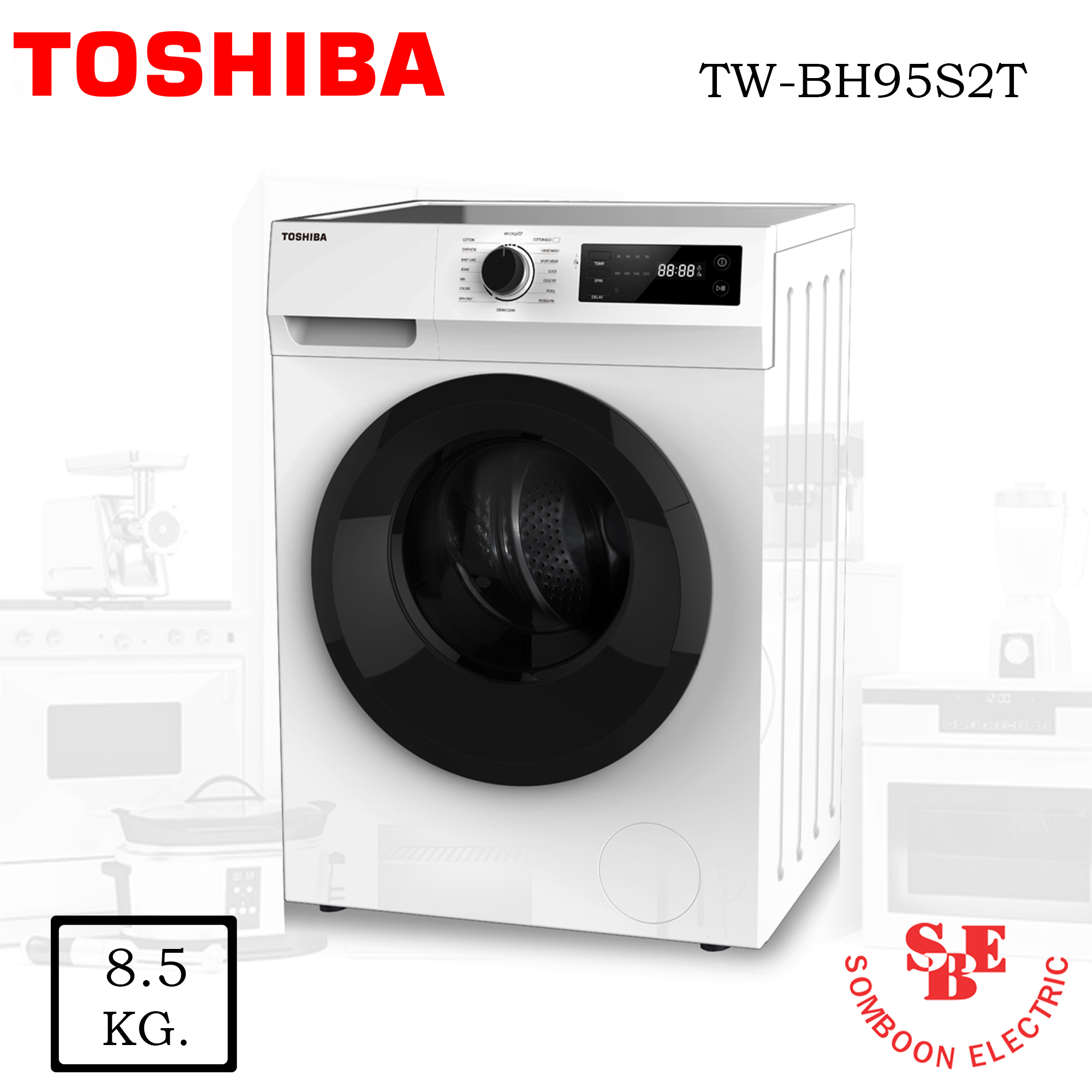 เครื่องซักผ้า Toshibaฝาหน้า 8.5 Kg. รุ่น TW-BH95S2T