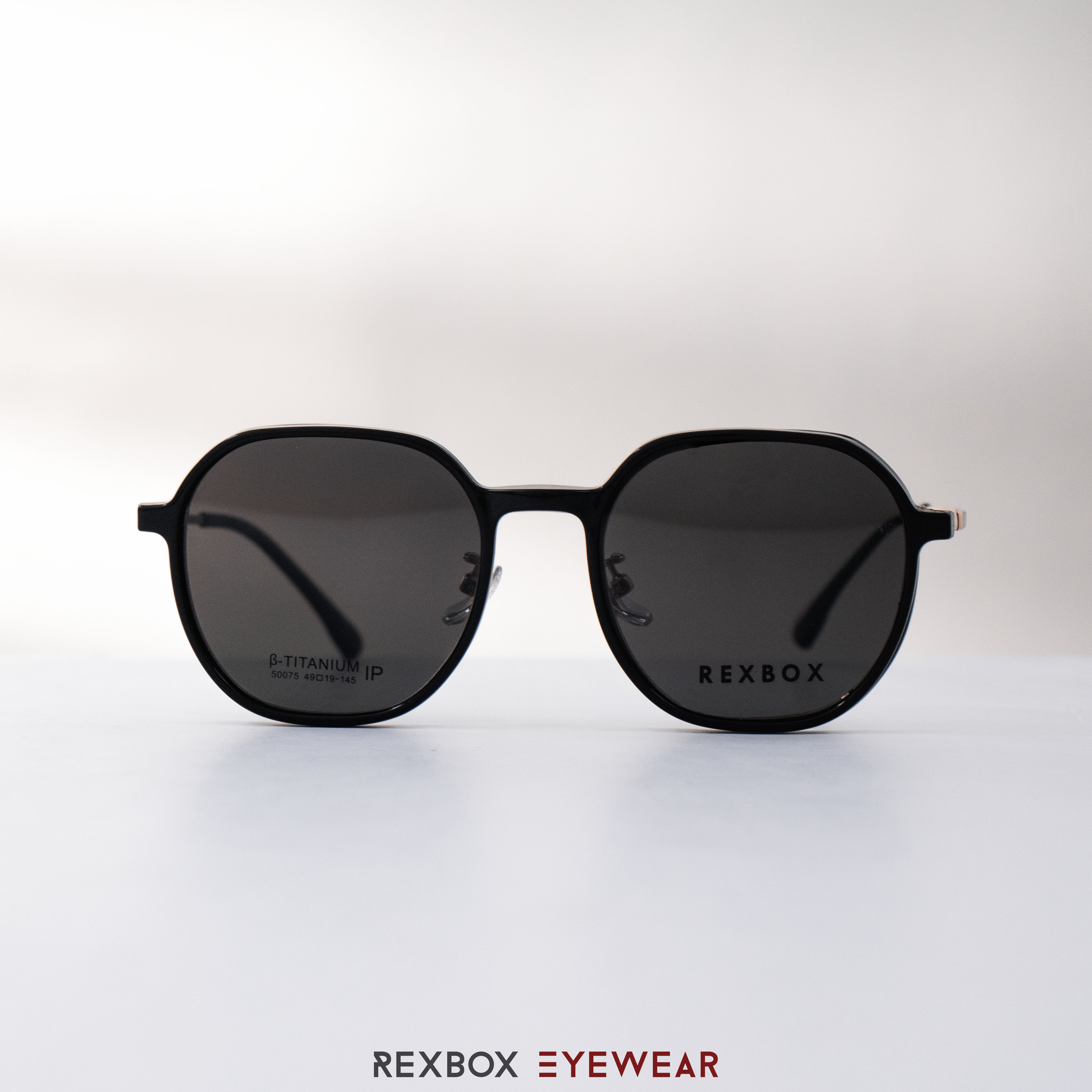 REXBOX รุ่น B-TITANIUM ไทเทเนียม พร้อมคลิปออน Polarized สีดำฉาบปรอทด้านหลังกันยูวี (50075-C2)
