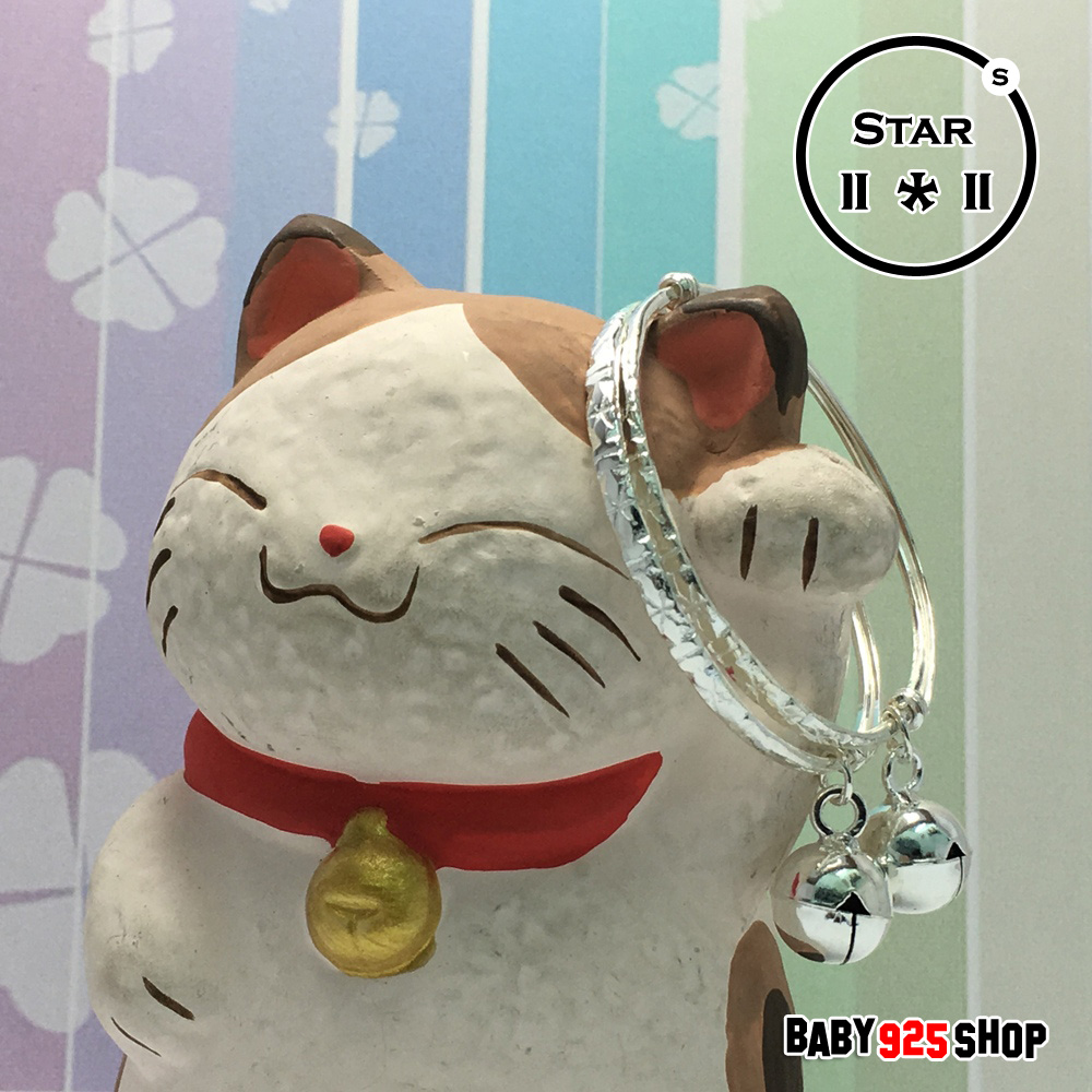 กำไลข้อเท้าเด็กเงินแท้ ขนาดS ลายStar