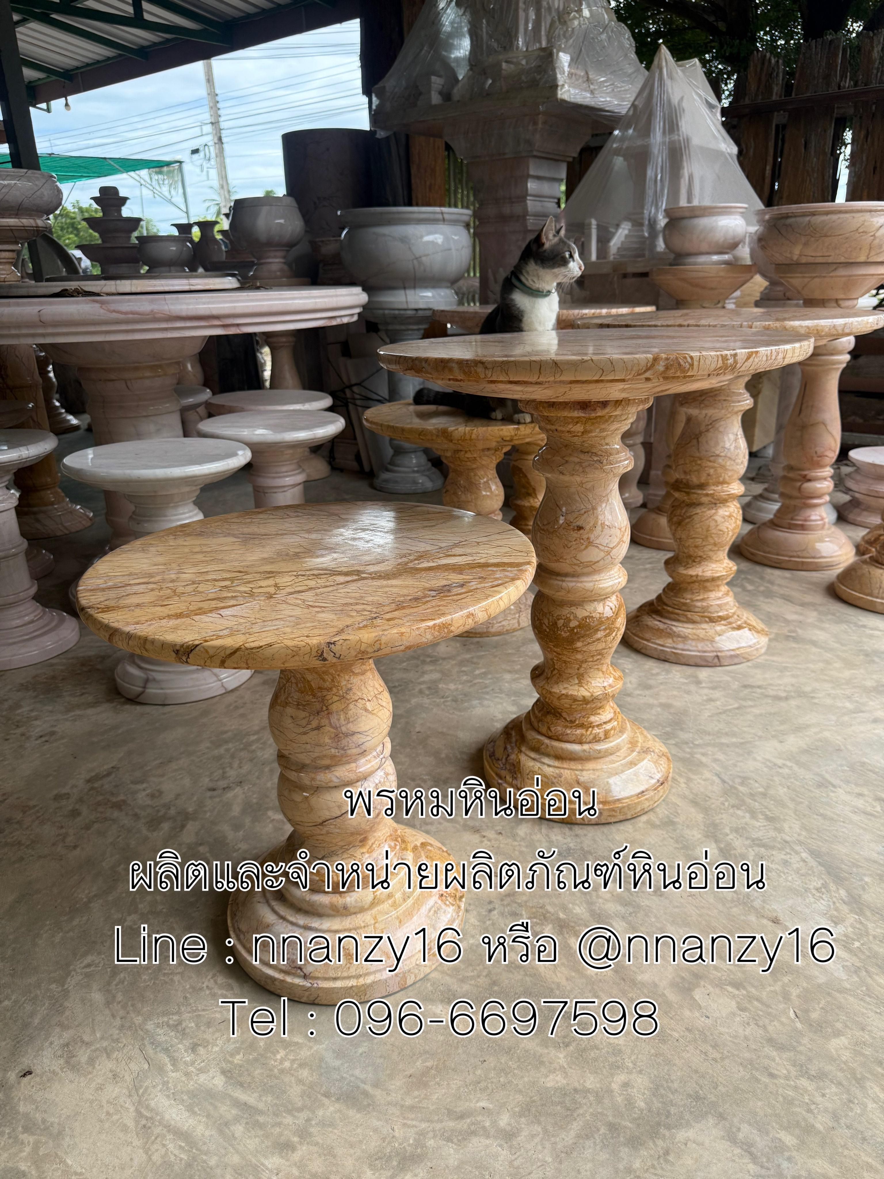 โต๊ะวางองค์ พร้อมโต๊ะวางของไหว้หินอ่อน