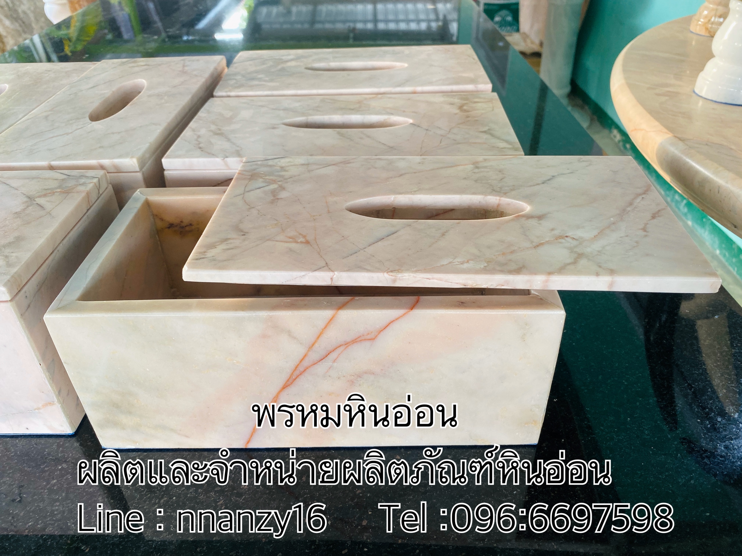 กล่องทิชชู่หินอ่อน(แบบยาว)