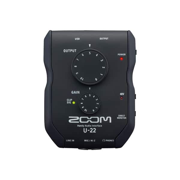 ZOOM U-22 Handy Audio Interfaces รองรับ Hi-Z ใช้งานได้ประมาณ 5 ชั่วโมง ด้วยแบตเตอรี่ AA alkaline 2 ก้อน