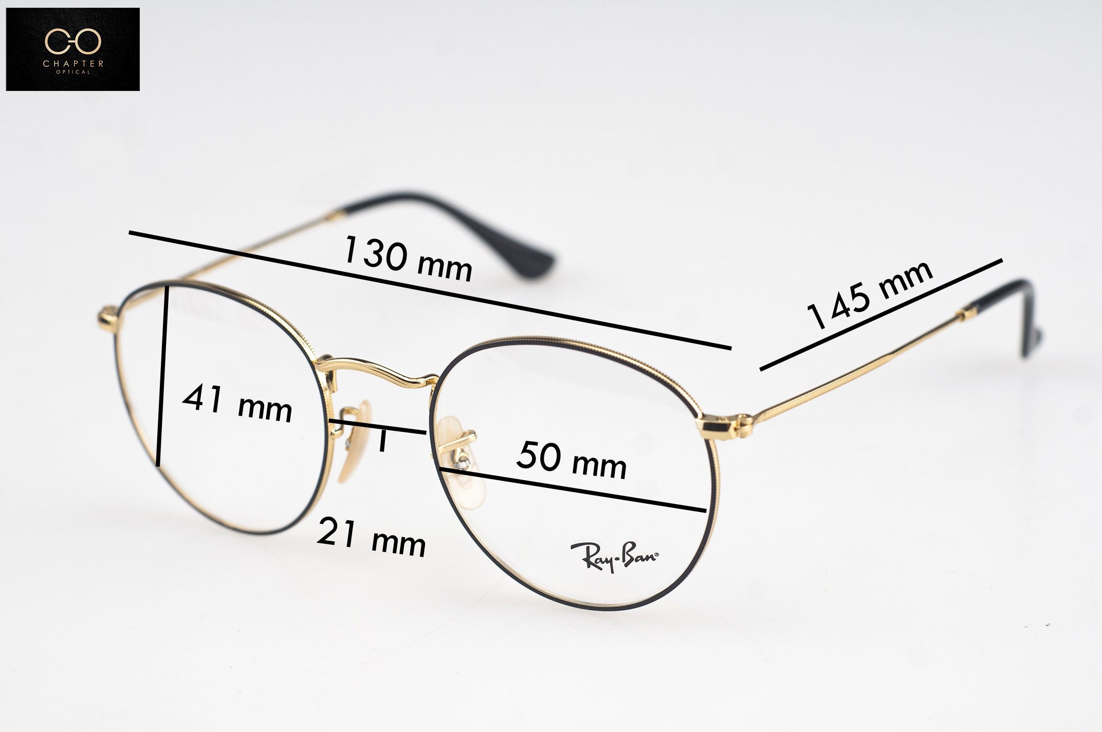 Rayban - Round Metal (Black-Gold)