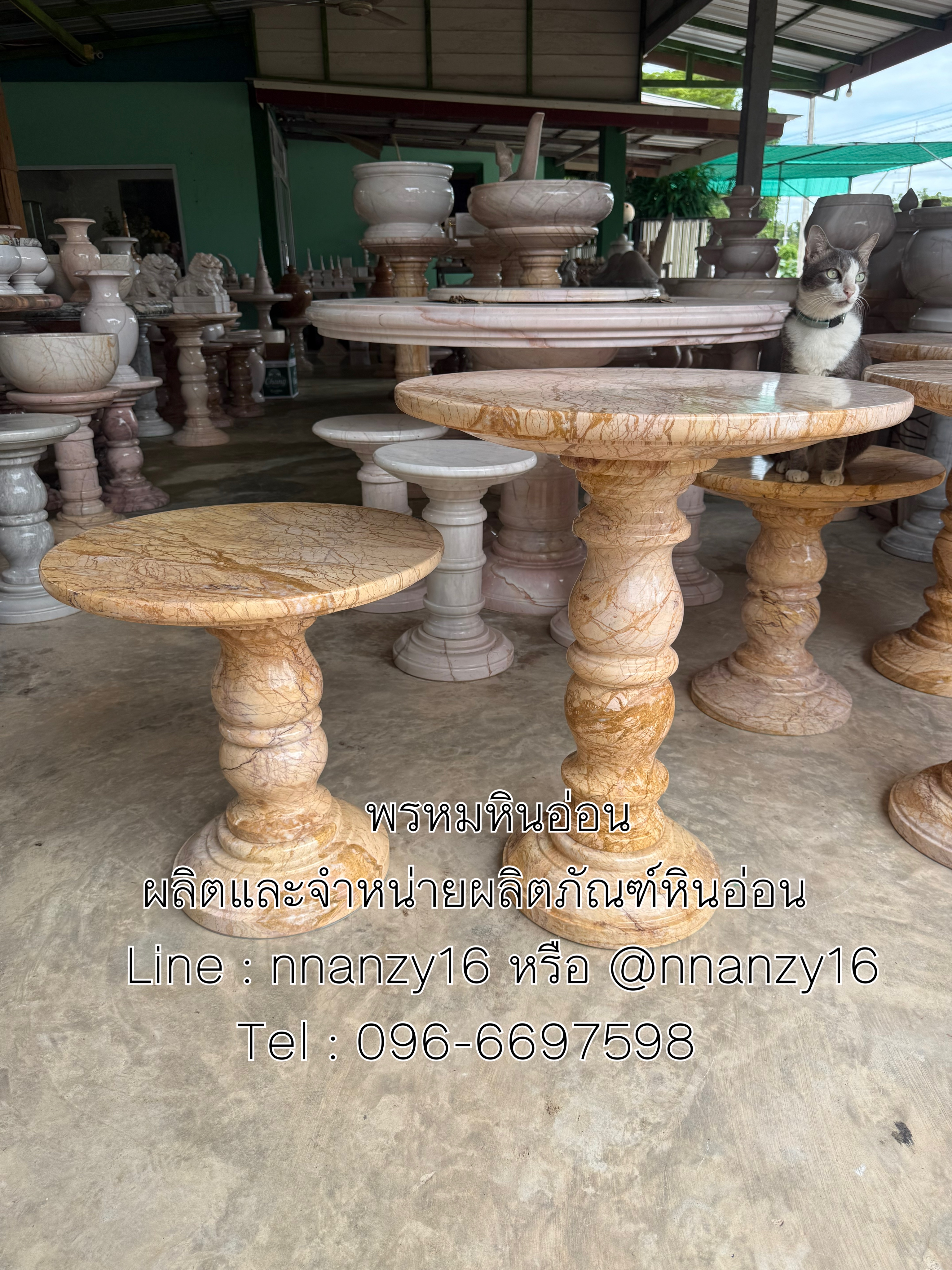 โต๊ะวางองค์ พร้อมโต๊ะวางของไหว้หินอ่อน