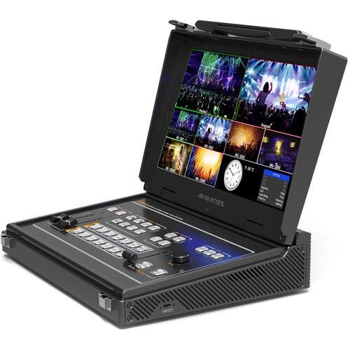 AVMATRIX PVS0613U Portable 6-Ch SDI/HDMI Multi-Format Streaming Switcher with 13.3" Display
