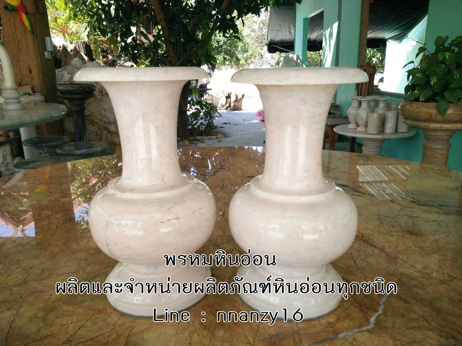 แจกันหินอ่อน 11*6นิ้ว
