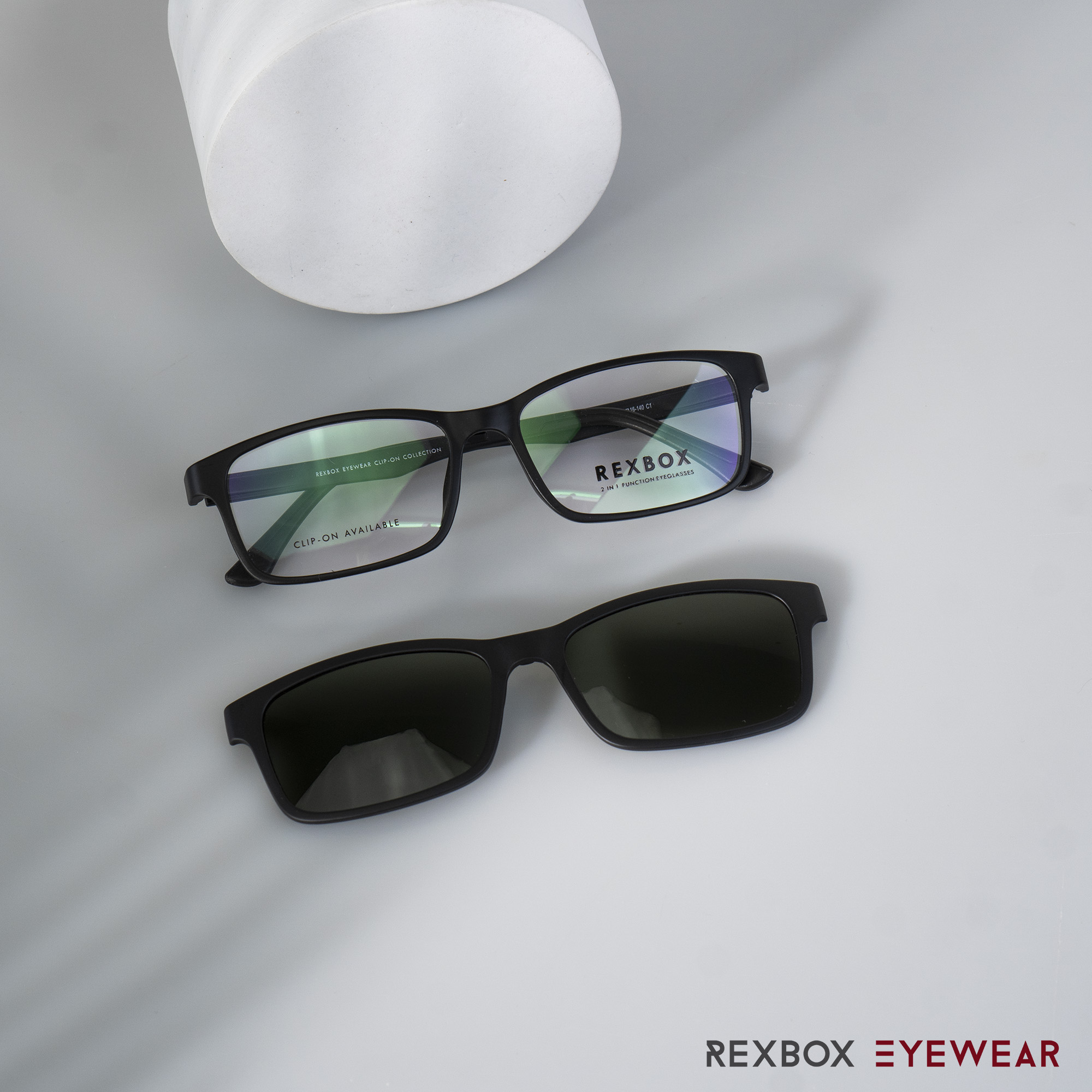 EX07 | กรอบสีดำ | คลิปออนเทาเขียว G15