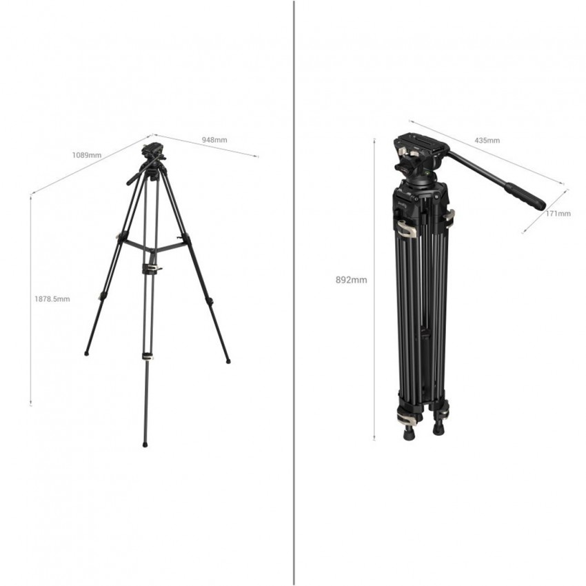 SmallRig 3751 Heavy-Duty Fluid Head Tripod AD-01 ประกันศูนย์ไทย