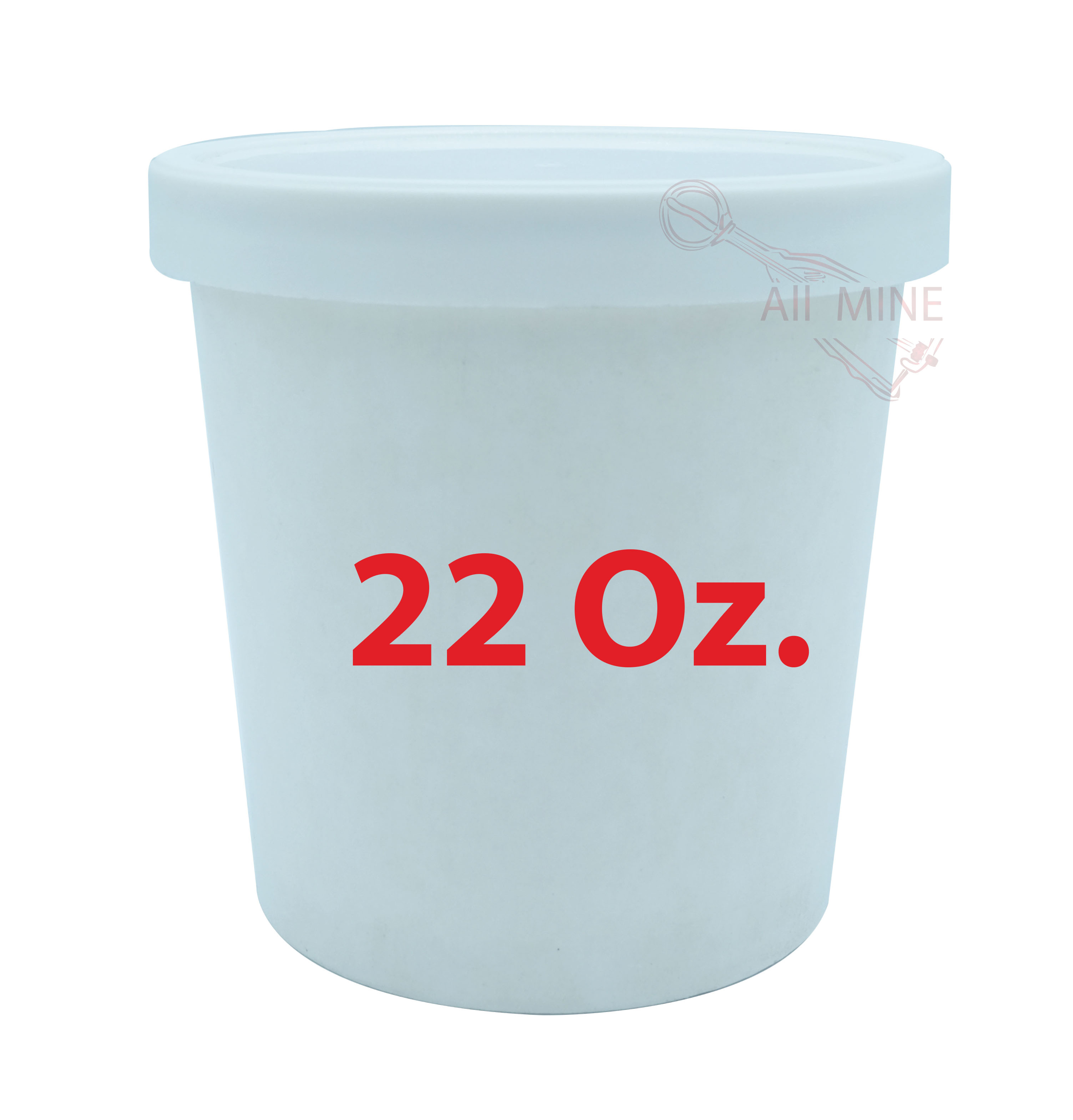 ถ้วยไอศครีมกระดาษ 22 Oz Quart (สีขาวล้วน) พร้อมฝาปิด