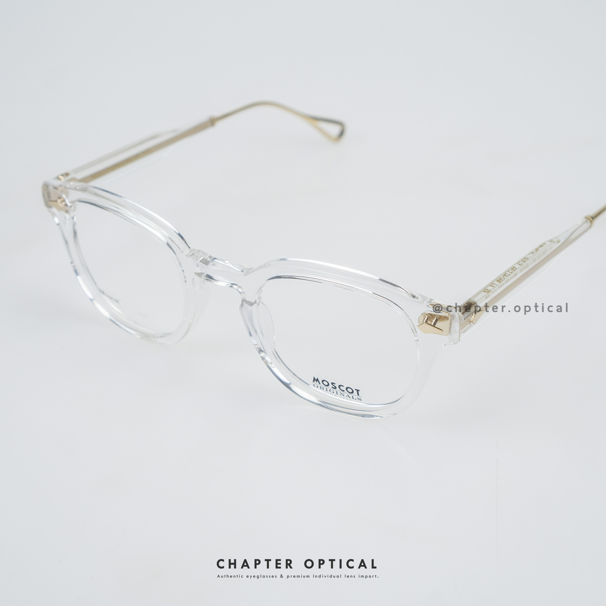 กรอบแว่น MOSCOT รุ่น LEMTOSH TT SE สี CRYSTAL/GOLD (size 49)