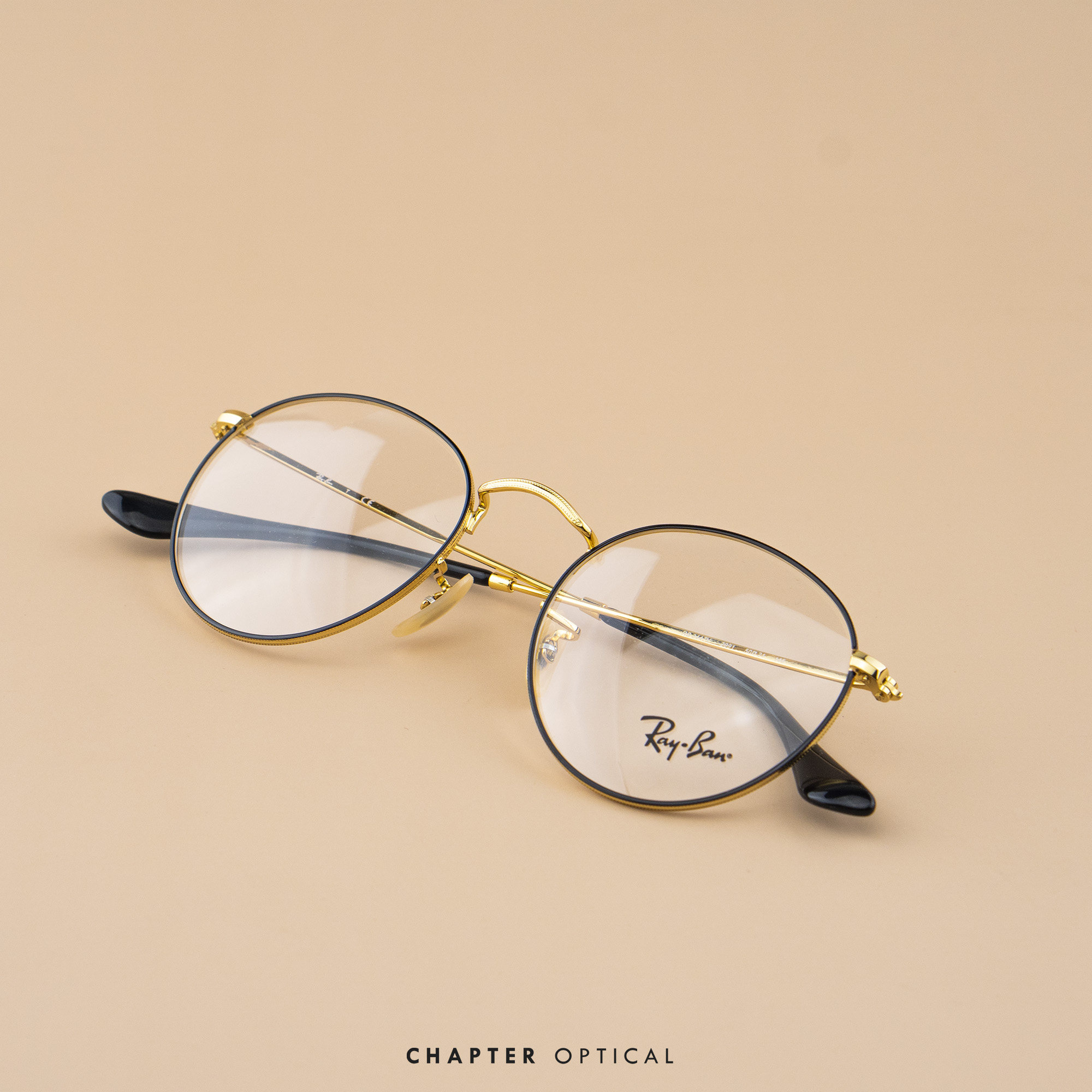 Rayban - Round Metal (Black-Gold)