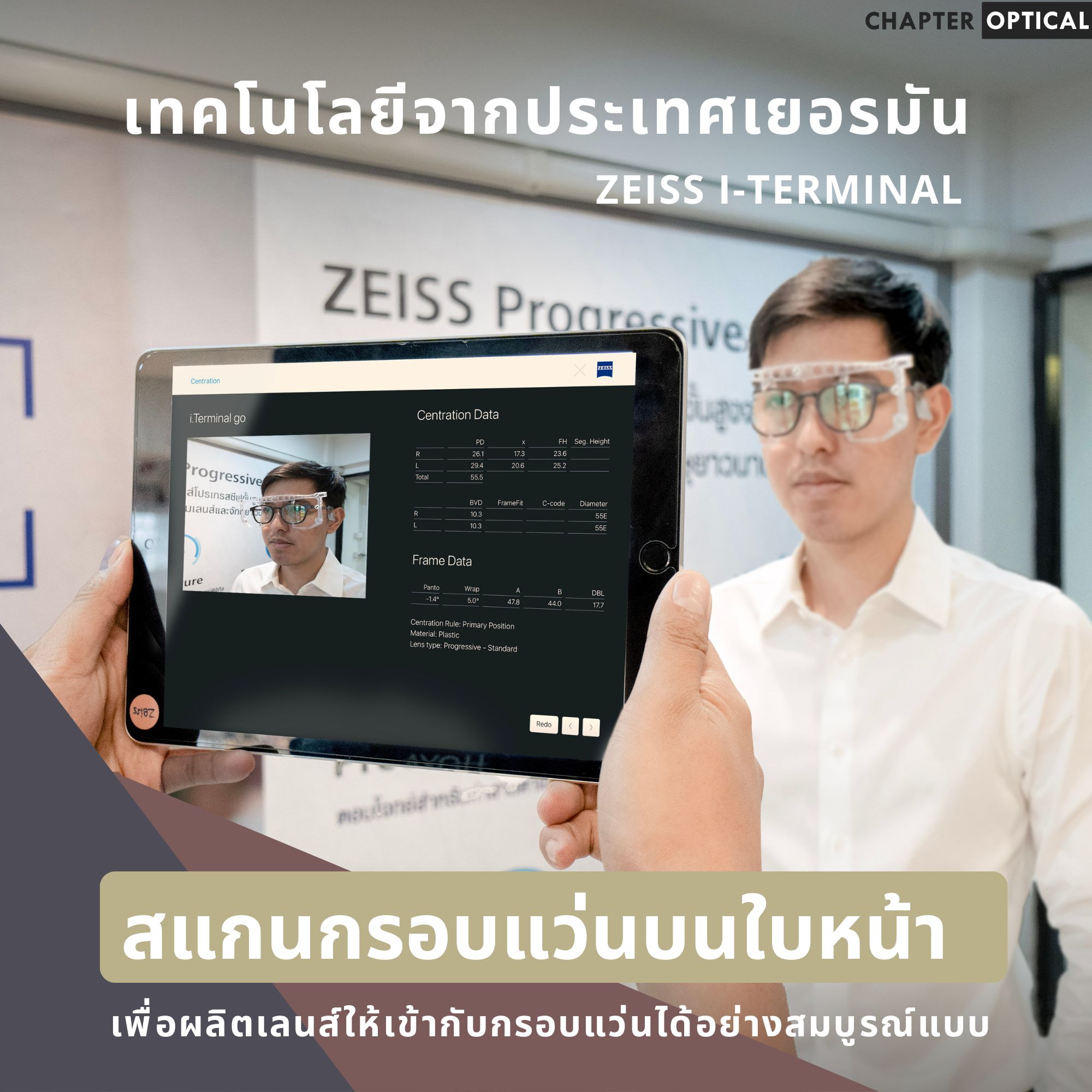 เครื่องวัด Paramter วัดสายตาแบบฝรั่งเศส วัดเซ็นเตอร์ตา วัดจุดตา วัดสายตากับนักทัศนมาตร เป็นร้านแว่น ร้านตัดแว่น 