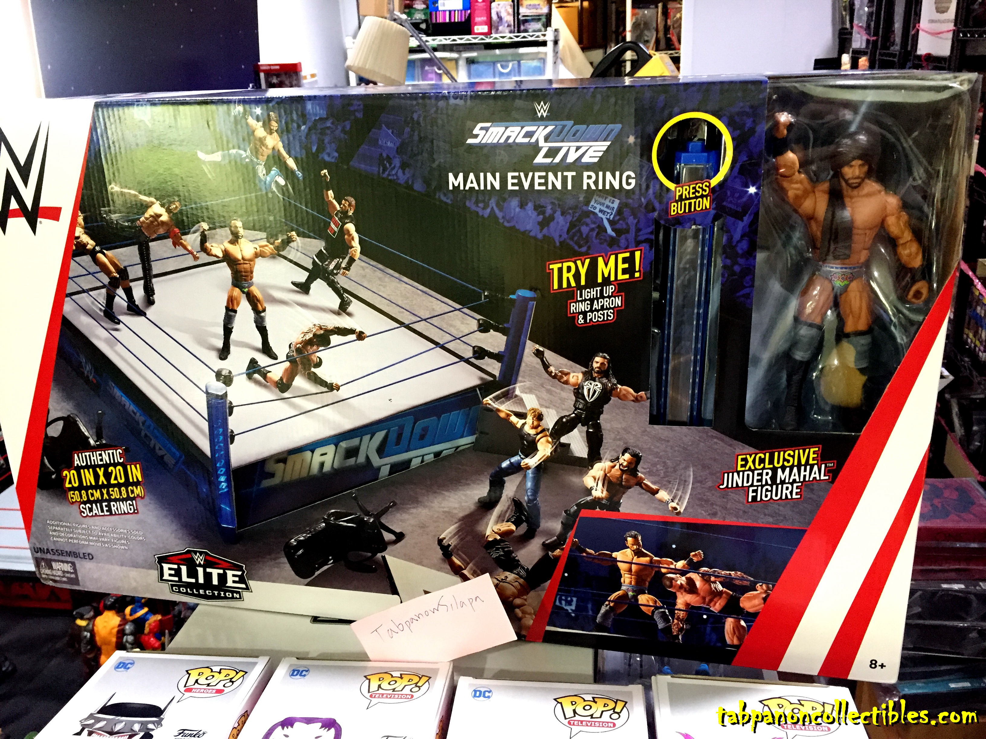 Wrestling Accessories - Authentic Scale SmackDownLive Main Event Ring (เวทีใหญ่ 20*20นิ้ว) แถม Jinder Mahal