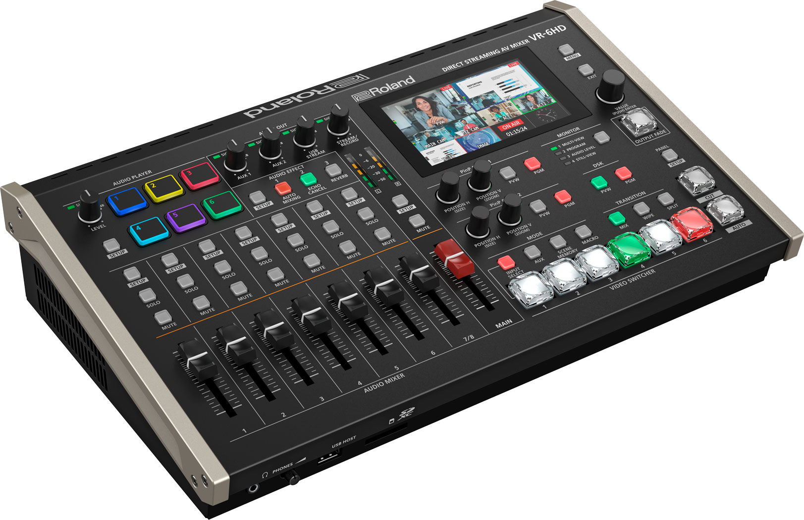 Switcher Roland รุ่น VR-6HD Direct Streaming AV Mixer