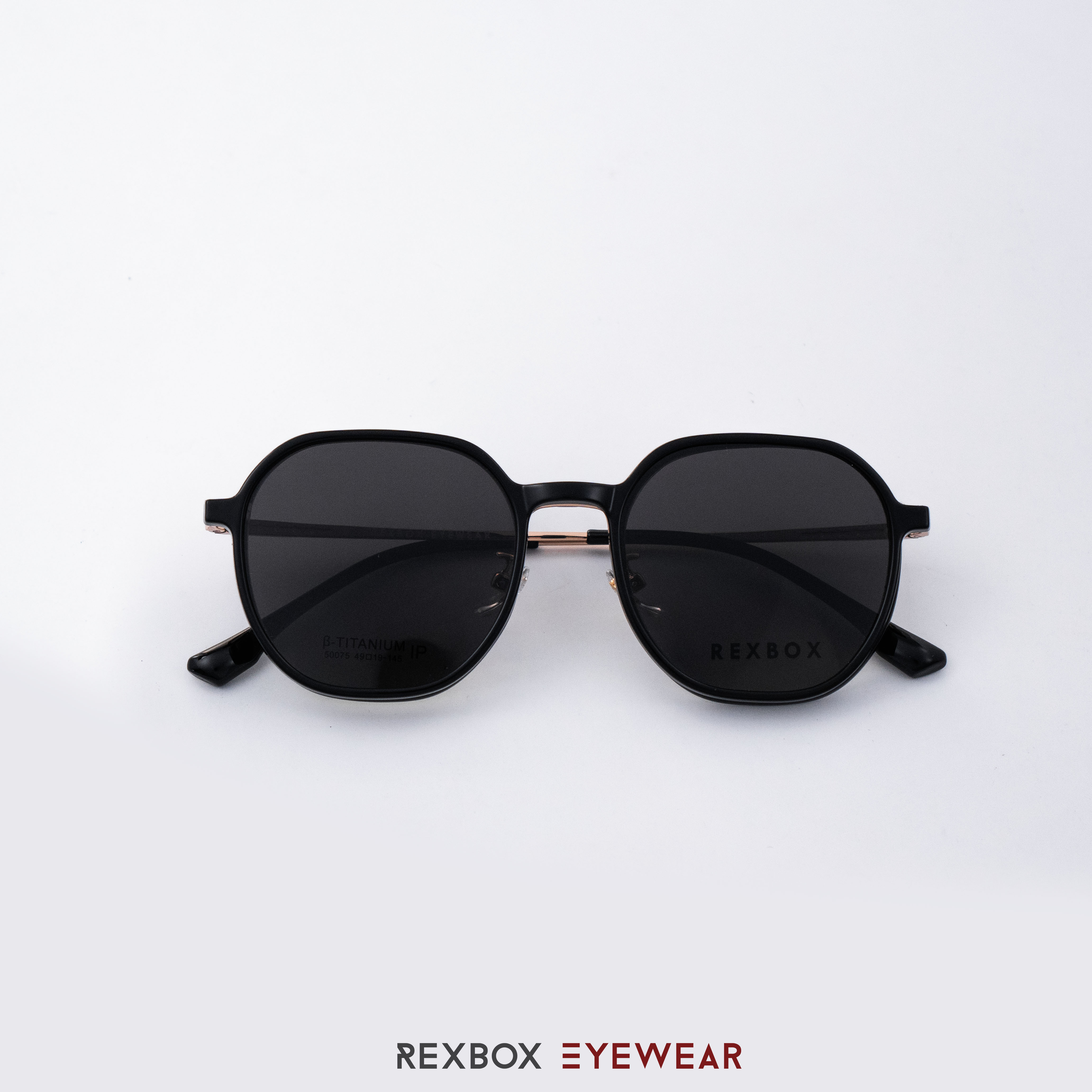 REXBOX รุ่น B-TITANIUM ไทเทเนียม พร้อมคลิปออน Polarized สีดำฉาบปรอทด้านหลังกันยูวี (50075-C2)