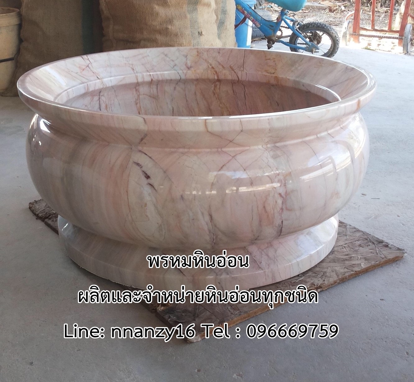 กระถางธูปหินอ่อน80ซม