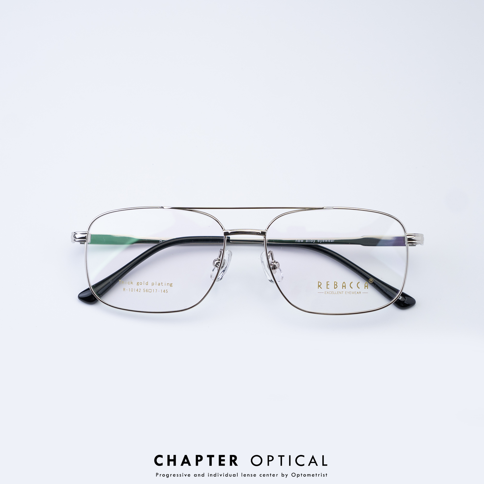กรอบแว่นแฟชั่น รุ่น R-10142-C. silver ( พร้อมเลนส์สายต 1990 บาท )
