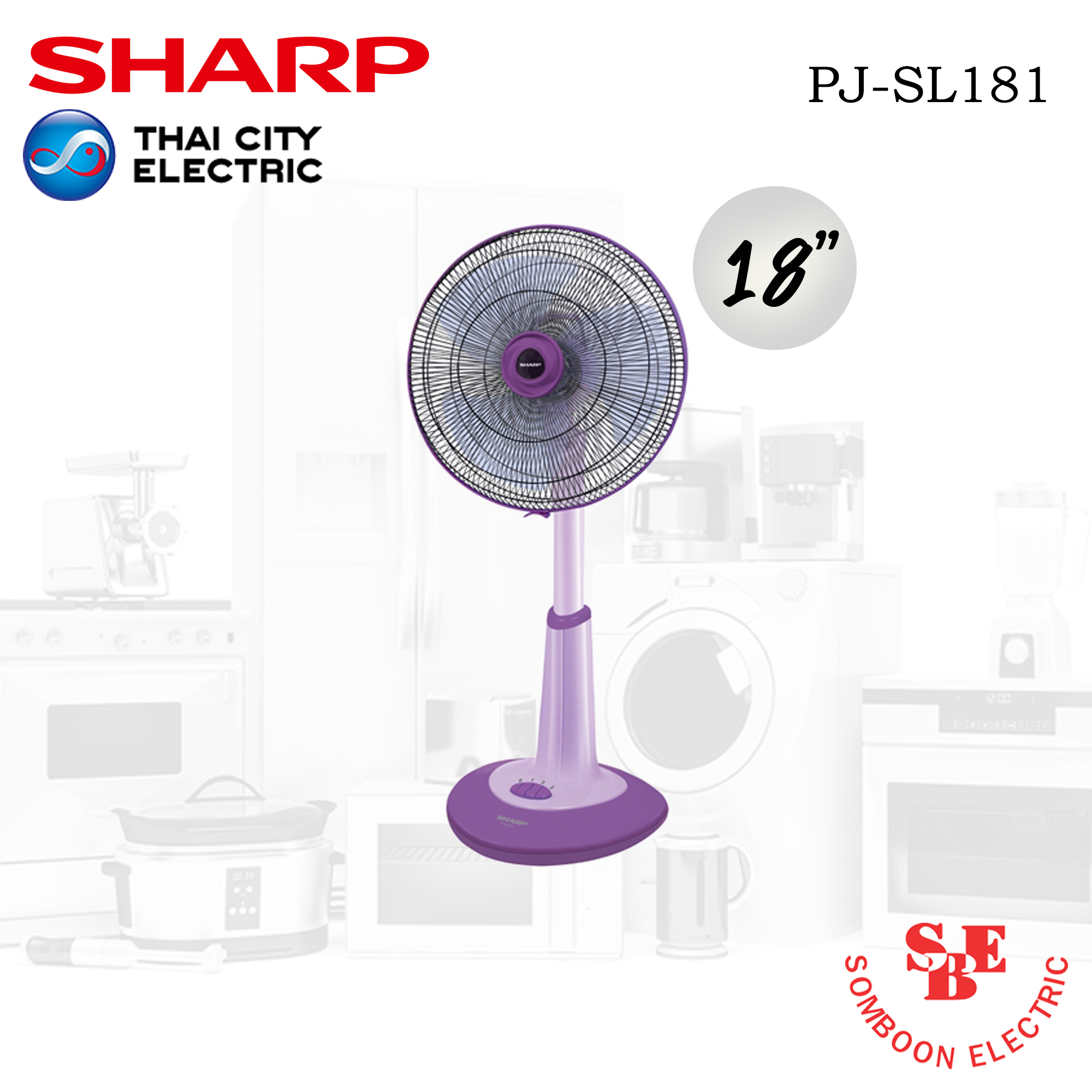 พัดลมสไลด์ Sharp 18" รุ่น PJ-SL181