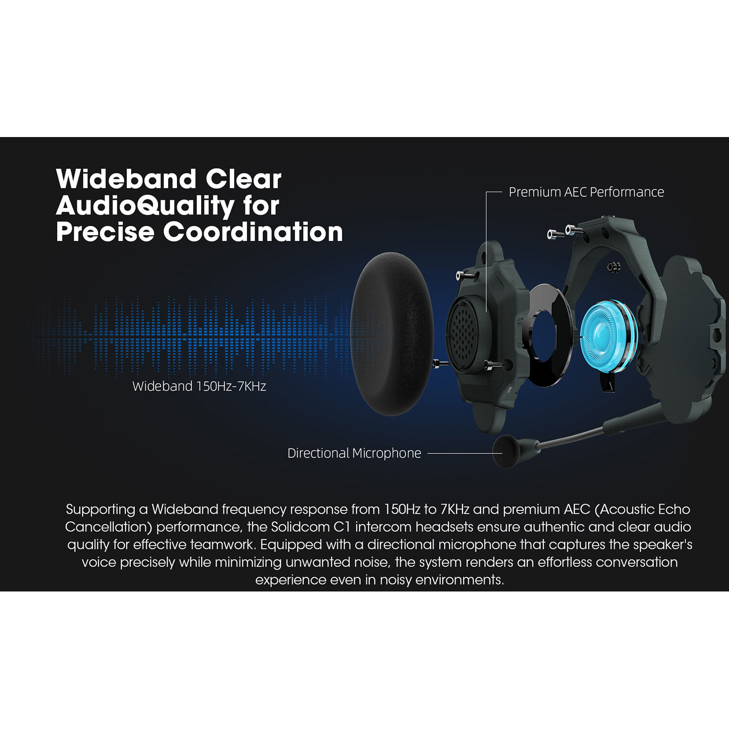Hollyland รุ่น Solidcom C1 Pro-2S Full-Duplex Full-Duplex Wireless Intercom