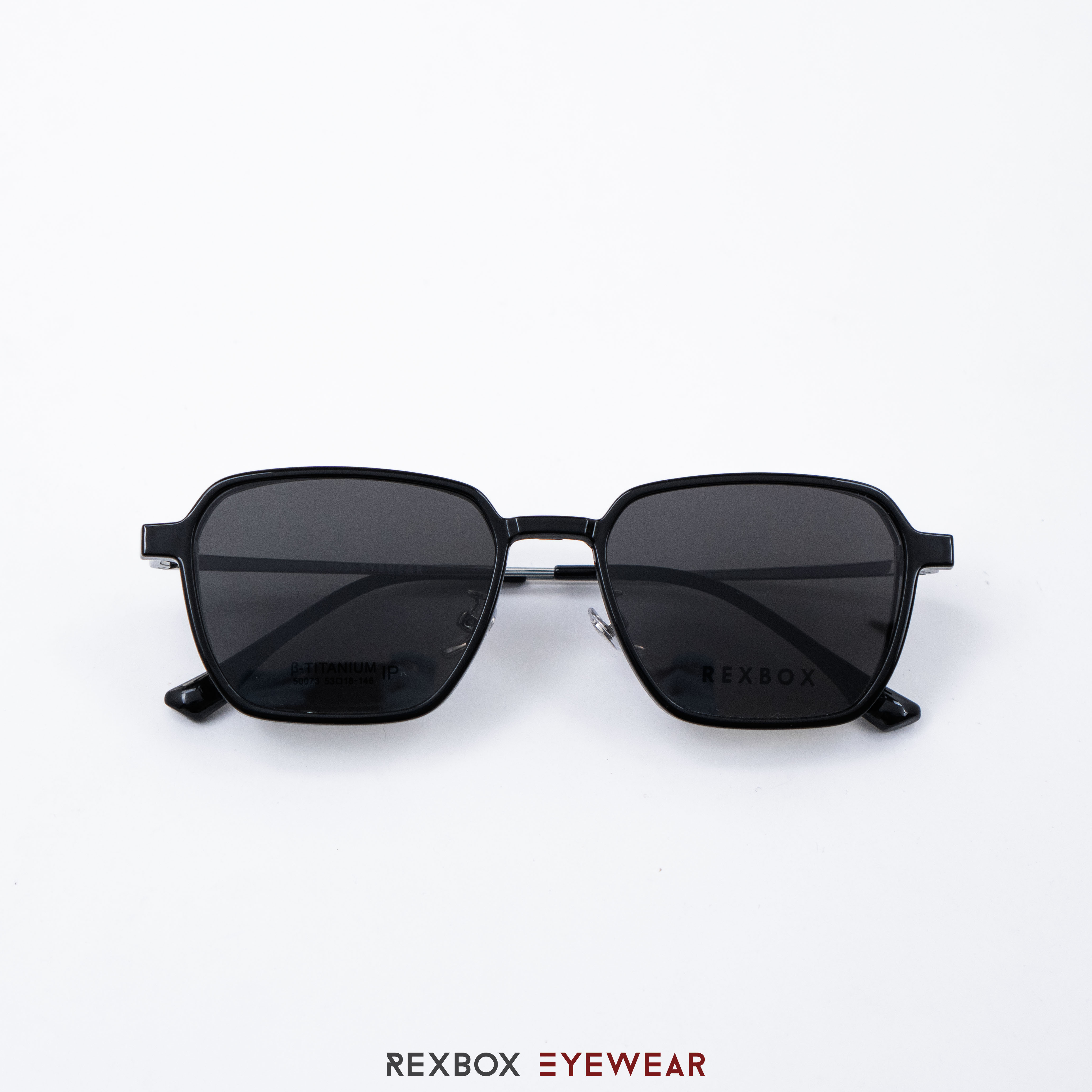 REXBOX รุ่น B-TITANIUM ไทเทเนียม พร้อมคลิปออน Polarized สีดำฉาบปรอทด้านหลังกันยูวี (50073-C27)
