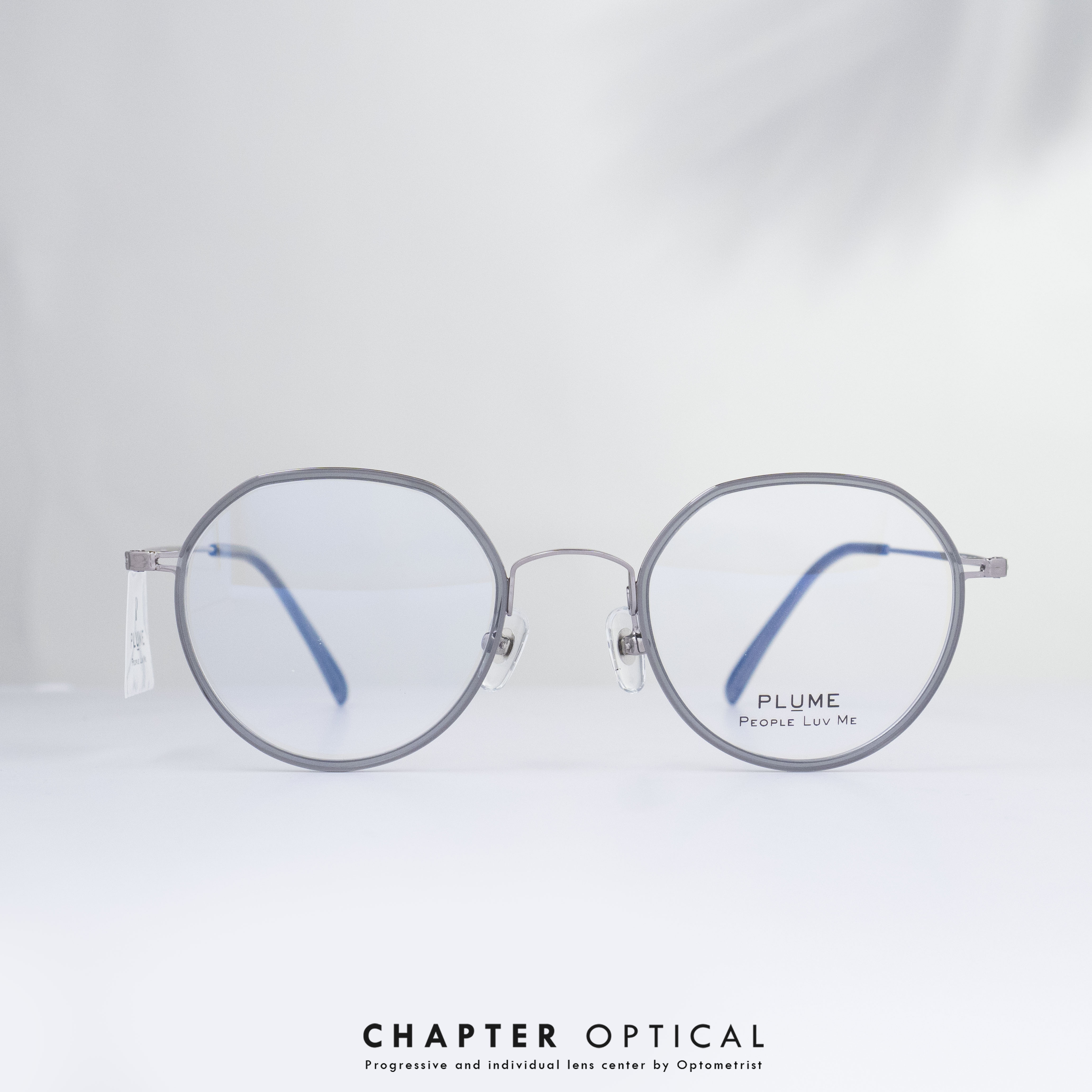 กรอบแว่นตาแบรนด์ PLUME รุ่น P-2858-C2 แบรนด์เกาหลีใต้แท้ สินค้านำเข้า