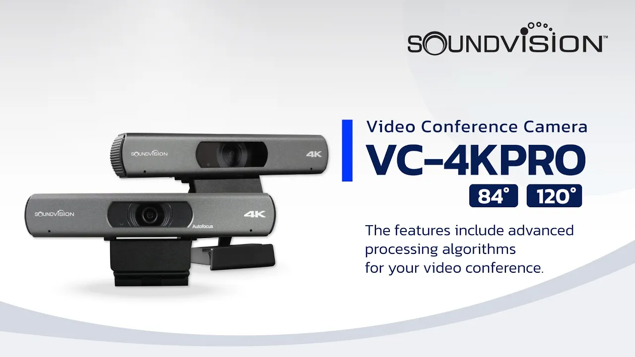 SOUNDVISION VC-4K Pro(120°) กล้อง EPTZ สำหรับห้องประชุมออนไลน์ 4K Ultra HD, Auto Framming