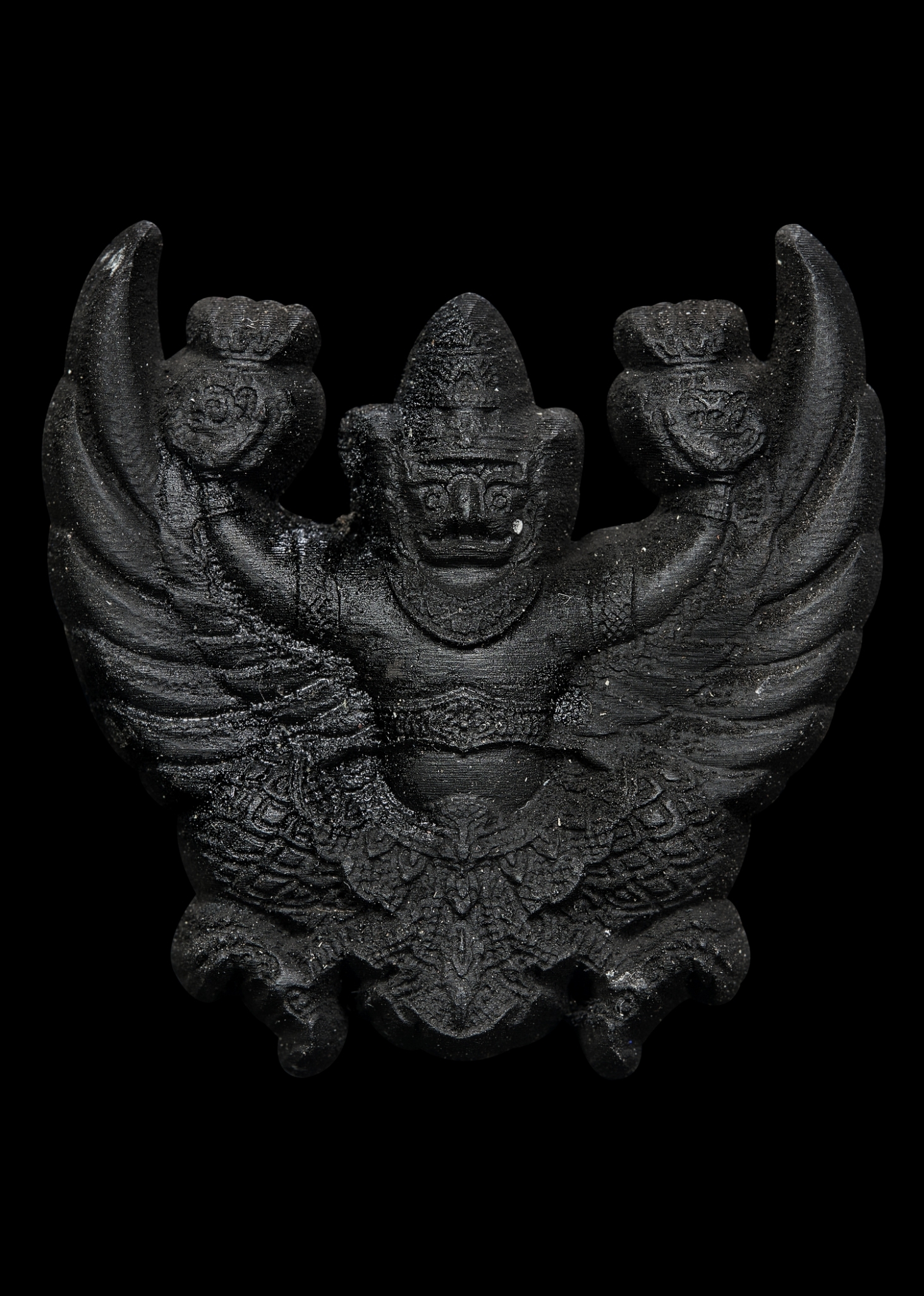 พญาครุฑ รุ่นแรก มหาอำนาจ เนื้อไม้งิ้วดำกลางป่า หลวงปู่นวล อคฺคธมฺโม