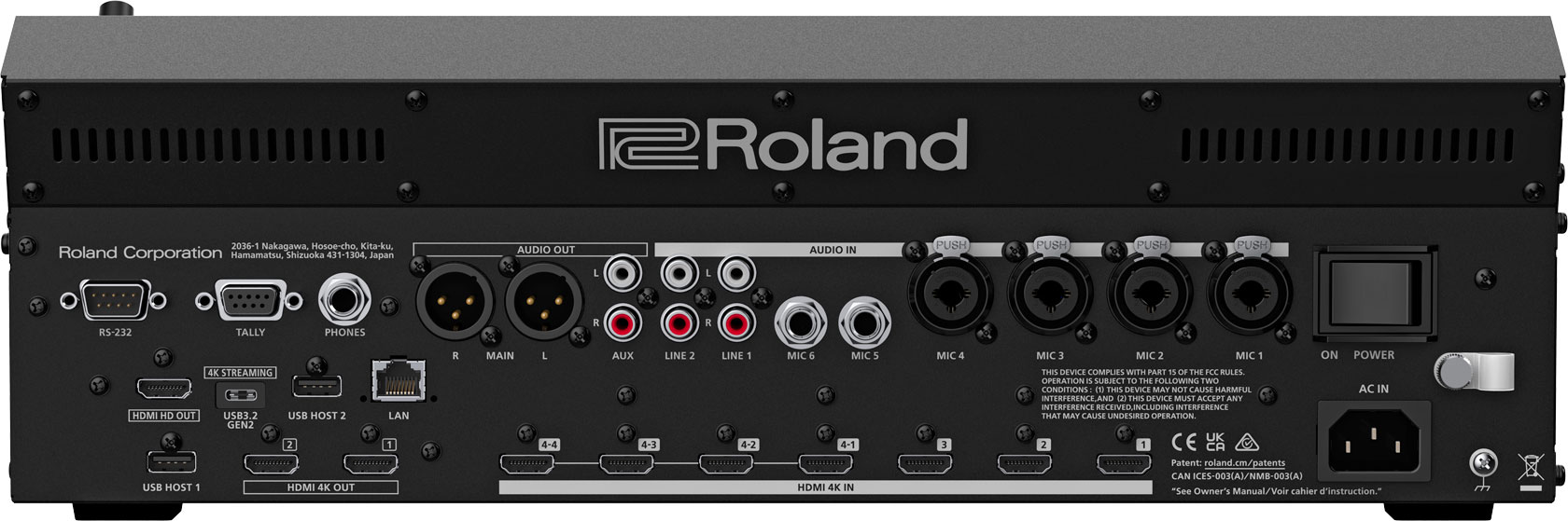 Switcher Roland รุ่น VR-400UHD 4K Streaming AV Mixer