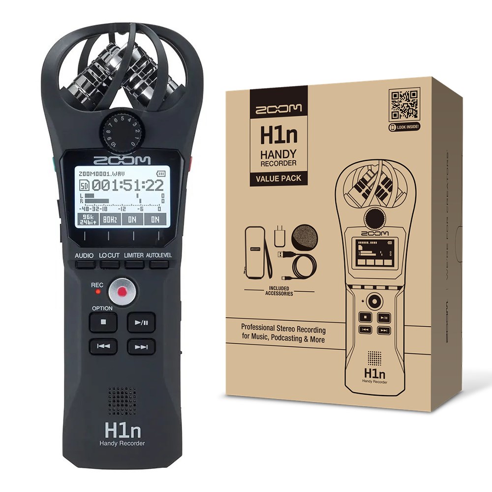 เครื่องบันทึกเสียง ZOOM H1N VP 2 CHANNEL HANDY RECORDER