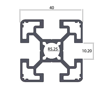 อลูมิเนียมโปรไฟร์ T 40x40
