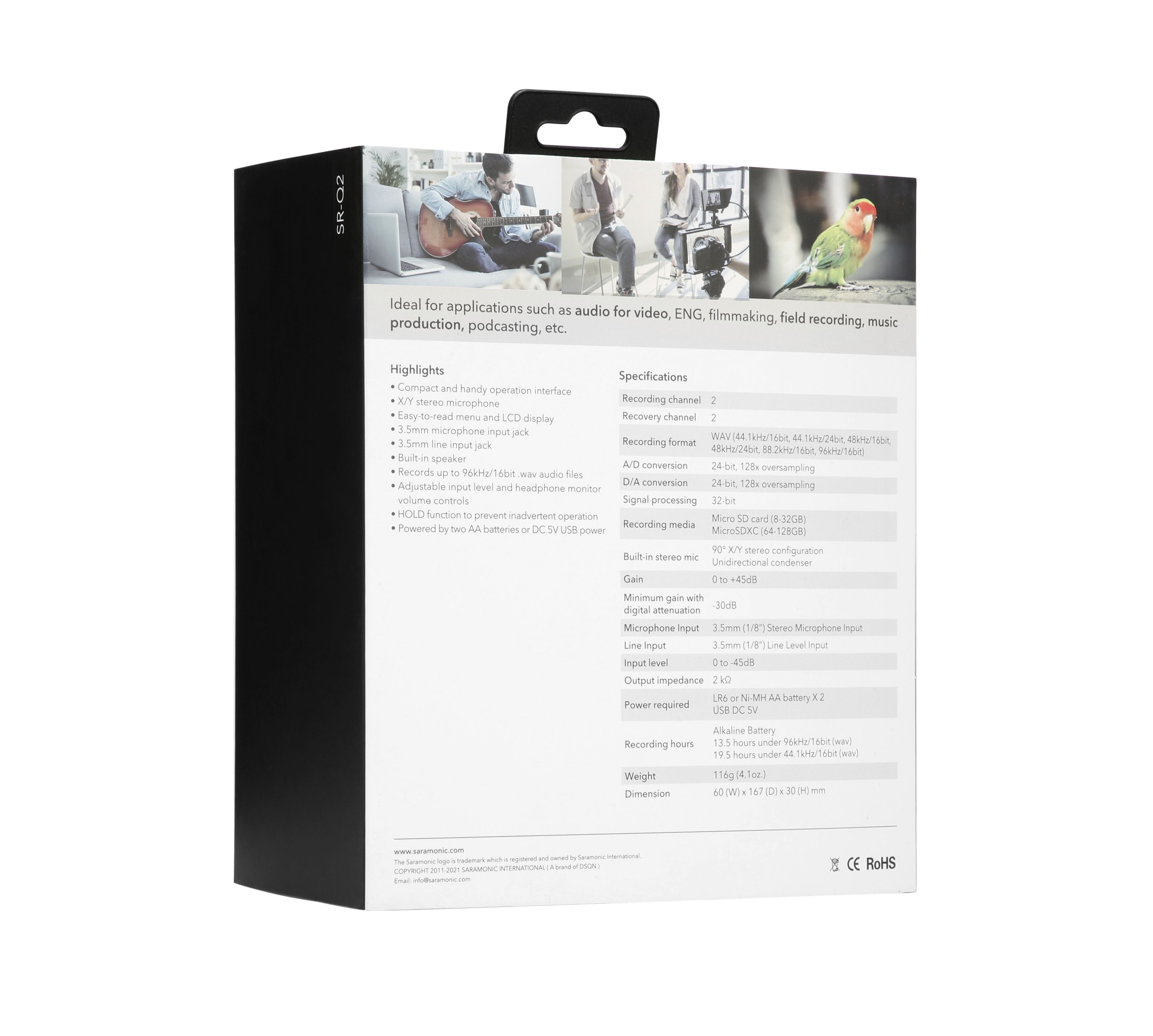 Saramonic-SR-Q2 handheld audio recorder | รับประกันศูนย์ 100%