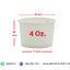 ถ้วยไอศครีมกระดาษ (สีขาวล้วน) ขนาด 4 Oz.