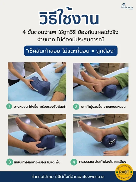 หมอนรองส้นเท้ายางพาราแท้ 100% ป้องกันแผลกดทับส้นเท้า สำหรับผู้ป่วยติดเตียง ผู้สูงอายุ ยกส้นเท้าลอย ลดแรงกด นอนนานไม่เจ็บ ซักได้ ขนาด: 8 x 19 x 9 ซม. น้ำหนัก: ประมาณ 200 กรัม จำนวน: 1 คู่ (ซ้าย/ขวา) image 2 หมอนรองส้นเท้ายางพาราแท้ 100% ป้องกันแผลกดทับส้นเท้า สำหรับผู้ป่วยติดเตียง ผู้สูงอายุ ยกส้นเท้าลอย ลดแรงกด นอนนานไม่เจ็บ ซักได้ ขนาด: 8 x 19 x 9 ซม. น้ำหนัก: ประมาณ 200 กรัม จำนวน: 1 คู่ (ซ้าย/ขวา) image 2