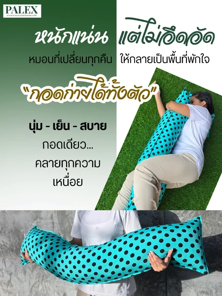 PALEX หมอนกอดลำตัวสุขภาพ 30×130 ยางพาราปั่น 100% นุ่มเด้ง–ฟูสบาย ระบายอากาศดี หลายลาย เหมาะกับคนต้องการหมอนยาวเพื่อจัดสรีระ image 2 PALEX หมอนกอดลำตัวสุขภาพ 30×130 ยางพาราปั่น 100% นุ่มเด้ง–ฟูสบาย ระบายอากาศดี หลายลาย เหมาะกับคนต้องการหมอนยาวเพื่อจัดสรีระ image 2