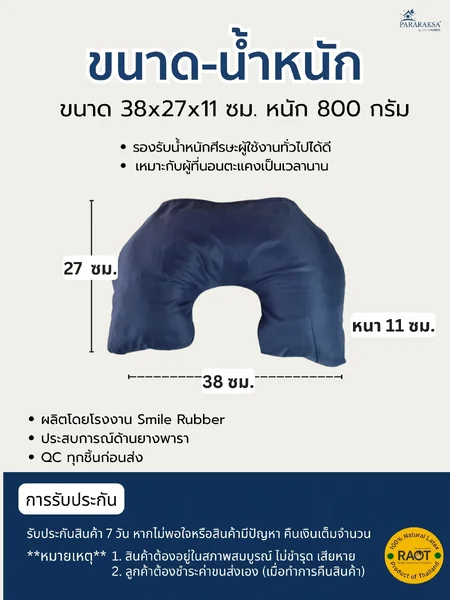 หมอนกันกดหูยางพาราแท้ 100% ทรง C ลดแผลกดทับใบหู สำหรับผู้ป่วยติดเตียง นอนตะแคงไม่เจ็บ ระบายอากาศดี ขนาด 38x27x11 ซม. น้ำหนัก 800 กรัม image 10 หมอนกันกดหูยางพาราแท้ 100% ทรง C ลดแผลกดทับใบหู สำหรับผู้ป่วยติดเตียง นอนตะแคงไม่เจ็บ ระบายอากาศดี ขนาด 38x27x11 ซม. น้ำหนัก 800 กรัม image 10