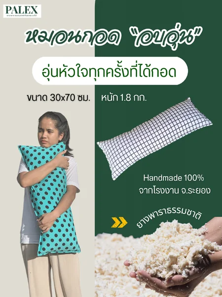 หมอนกอดยางพาราปั่นแท้ PALEX ขนาด 30×70 ซม. หมอนสุขอนามัย รองรับสรีระ ใช้งานอเนกประสงค์ นุ่มสบาย ไม่ร้อน ไม่ต้องซัก เหมาะสำหรับกอด–พิง–หนุน image 1 หมอนกอดยางพาราปั่นแท้ PALEX ขนาด 30×70 ซม. หมอนสุขอนามัย รองรับสรีระ ใช้งานอเนกประสงค์ นุ่มสบาย ไม่ร้อน ไม่ต้องซัก เหมาะสำหรับกอด–พิง–หนุน image 1
