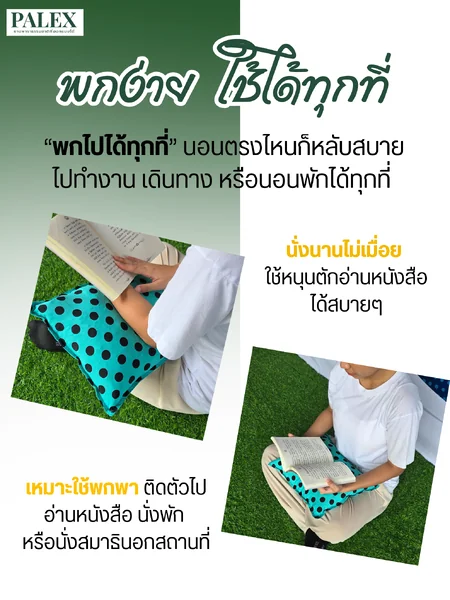 PALEX หมอนยางพาราปั่นขนาดเล็ก 30×40 นุ่มเด้ง รองรับศีรษะดี ไม่ยุบง่าย มีหลายลาย เหมาะเป็นหมอนรถ หมอนเดินทาง และหมอนพักผ่อนอเนกประสงค์ image 2 PALEX หมอนยางพาราปั่นขนาดเล็ก 30×40 นุ่มเด้ง รองรับศีรษะดี ไม่ยุบง่าย มีหลายลาย เหมาะเป็นหมอนรถ หมอนเดินทาง และหมอนพักผ่อนอเนกประสงค์ image 2