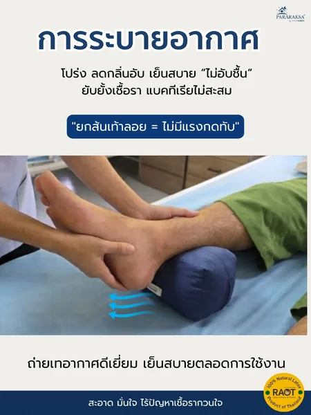 หมอนรองส้นเท้ายางพาราแท้ 100% ป้องกันแผลกดทับส้นเท้า สำหรับผู้ป่วยติดเตียง ผู้สูงอายุ ยกส้นเท้าลอย ลดแรงกด นอนนานไม่เจ็บ ซักได้ ขนาด: 8 x 19 x 9 ซม. น้ำหนัก: ประมาณ 200 กรัม จำนวน: 1 คู่ (ซ้าย/ขวา) image 5 หมอนรองส้นเท้ายางพาราแท้ 100% ป้องกันแผลกดทับส้นเท้า สำหรับผู้ป่วยติดเตียง ผู้สูงอายุ ยกส้นเท้าลอย ลดแรงกด นอนนานไม่เจ็บ ซักได้ ขนาด: 8 x 19 x 9 ซม. น้ำหนัก: ประมาณ 200 กรัม จำนวน: 1 คู่ (ซ้าย/ขวา) image 5