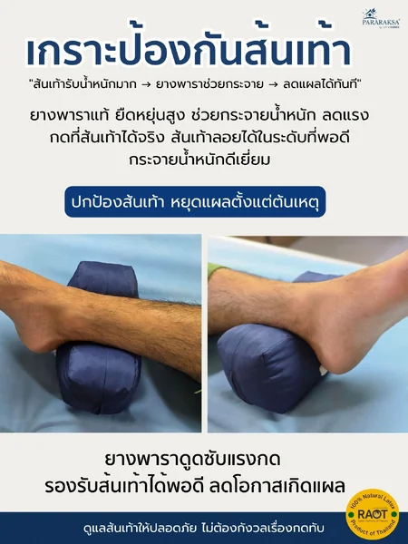 หมอนรองส้นเท้ายางพาราแท้ 100% ป้องกันแผลกดทับส้นเท้า สำหรับผู้ป่วยติดเตียง ผู้สูงอายุ ยกส้นเท้าลอย ลดแรงกด นอนนานไม่เจ็บ ซักได้ ขนาด: 8 x 19 x 9 ซม. น้ำหนัก: ประมาณ 200 กรัม จำนวน: 1 คู่ (ซ้าย/ขวา) image 4 หมอนรองส้นเท้ายางพาราแท้ 100% ป้องกันแผลกดทับส้นเท้า สำหรับผู้ป่วยติดเตียง ผู้สูงอายุ ยกส้นเท้าลอย ลดแรงกด นอนนานไม่เจ็บ ซักได้ ขนาด: 8 x 19 x 9 ซม. น้ำหนัก: ประมาณ 200 กรัม จำนวน: 1 คู่ (ซ้าย/ขวา) image 4