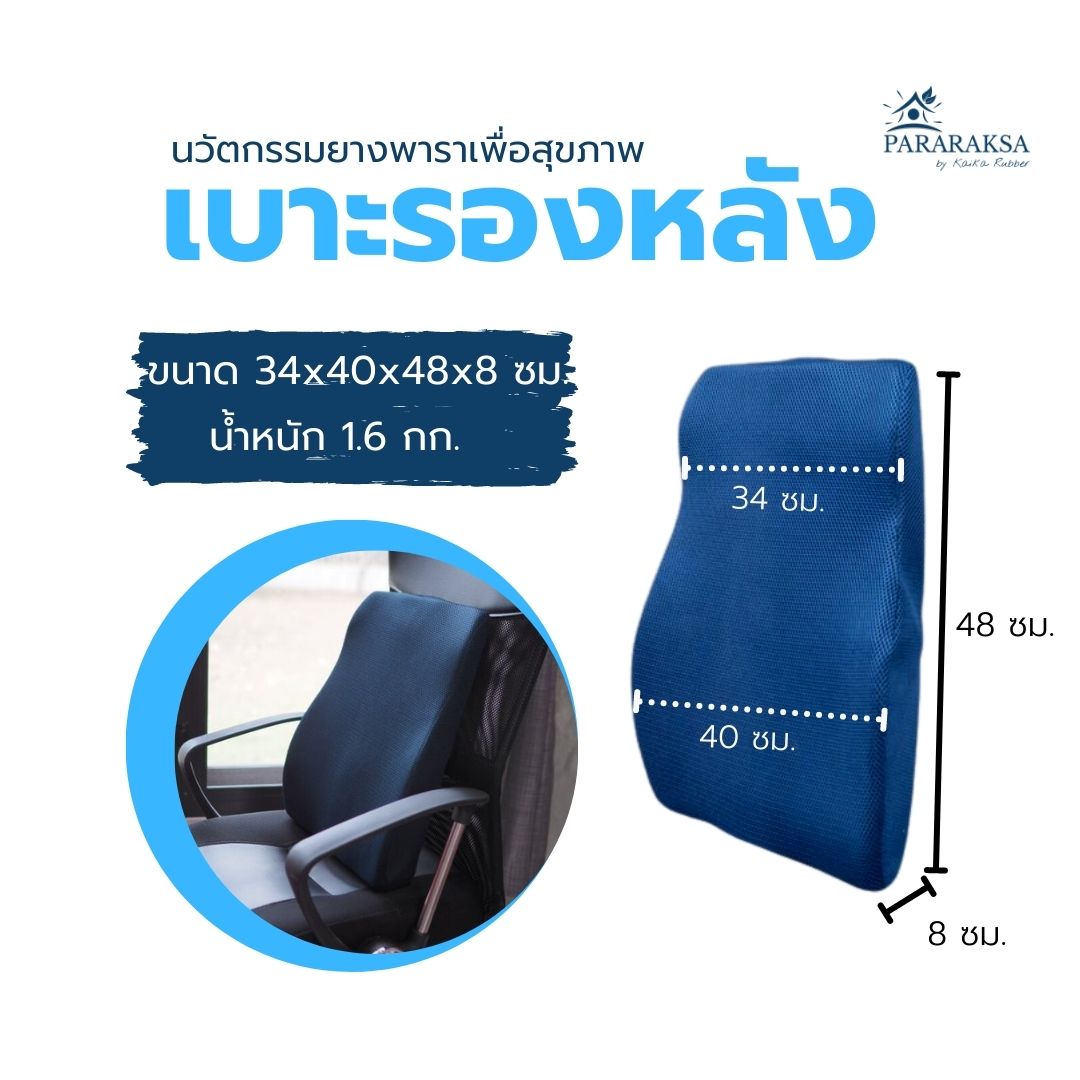 เบาะรองหลังยางพารา Pararaksa