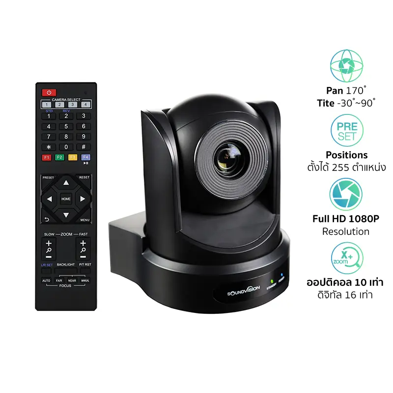 SOUNDVISION VC-100HU กล้อง PTZ สำหรับห้องประชุมออนไลน์